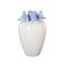 13" White Ceramic Bird Decorative Vase with Blue Accents